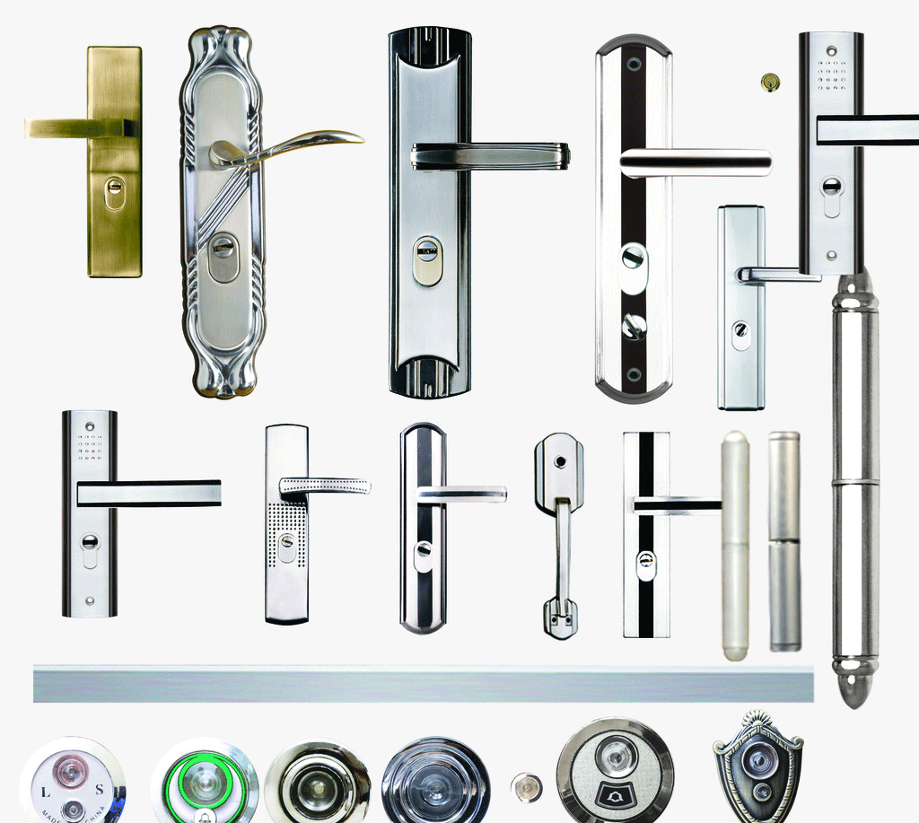 拉手、門鎖、觀察孔效果圖