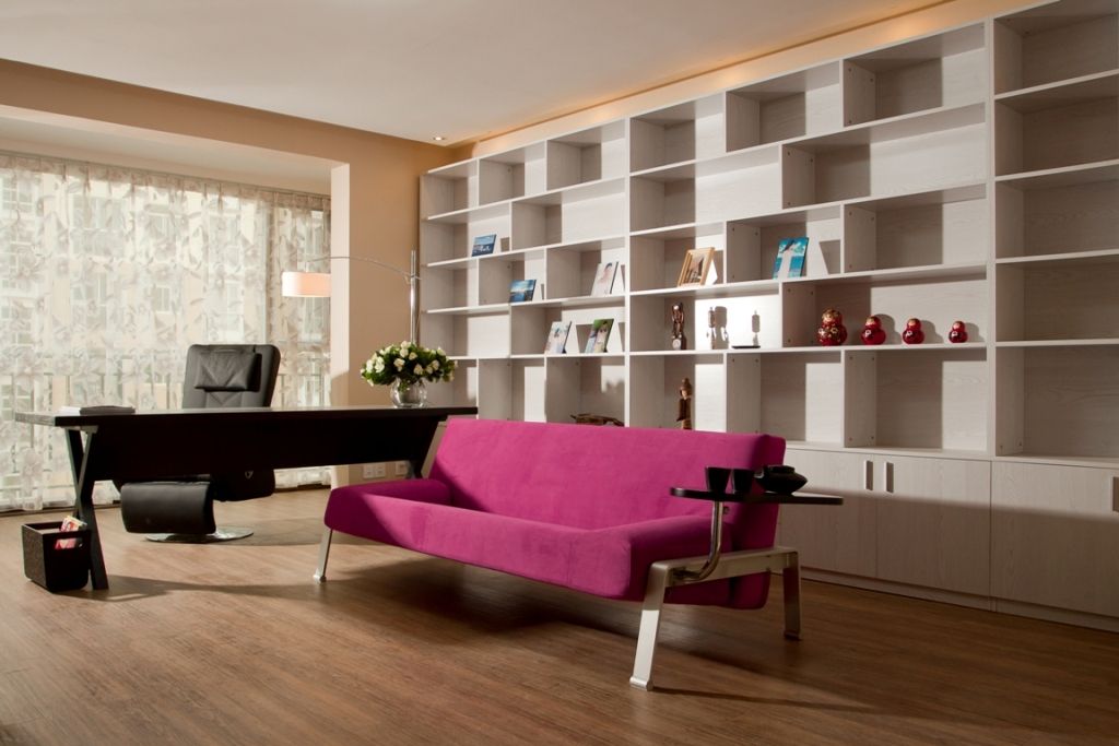 敞開(kāi)式的書(shū)架效果圖