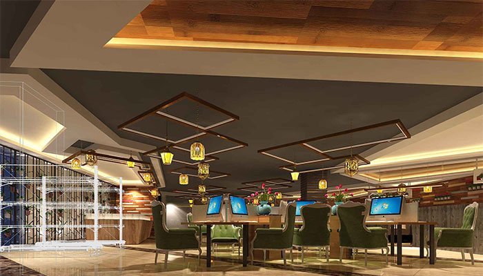 原味休閑風格網(wǎng)咖裝修設計案例