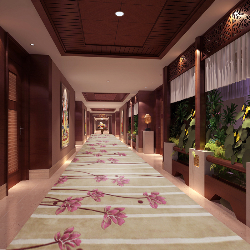 高檔酒店走道、客房羊毛地毯效果圖