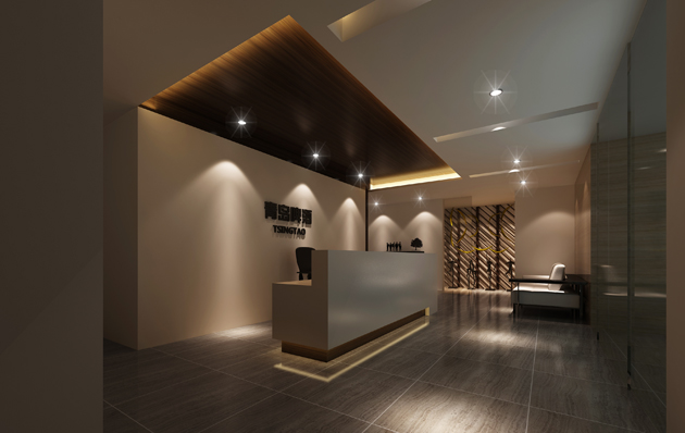 辦公室前臺(tái)接待區(qū)域效果圖