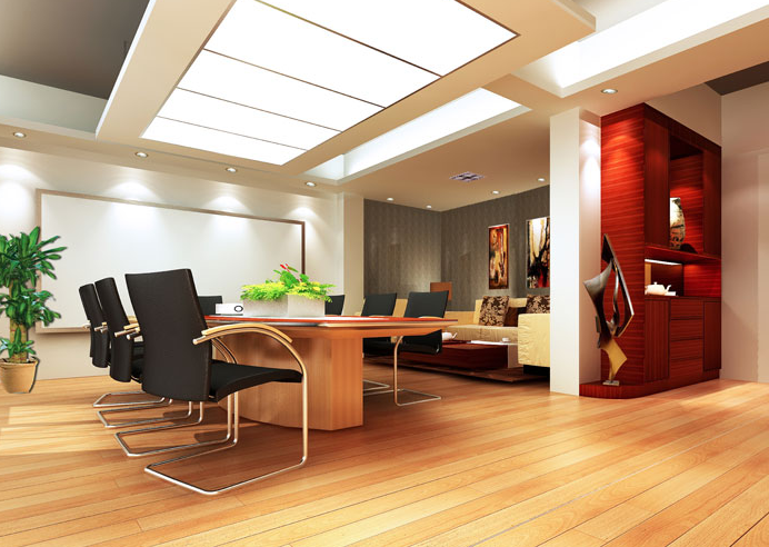 暖色系辦公室裝修設(shè)計效果圖