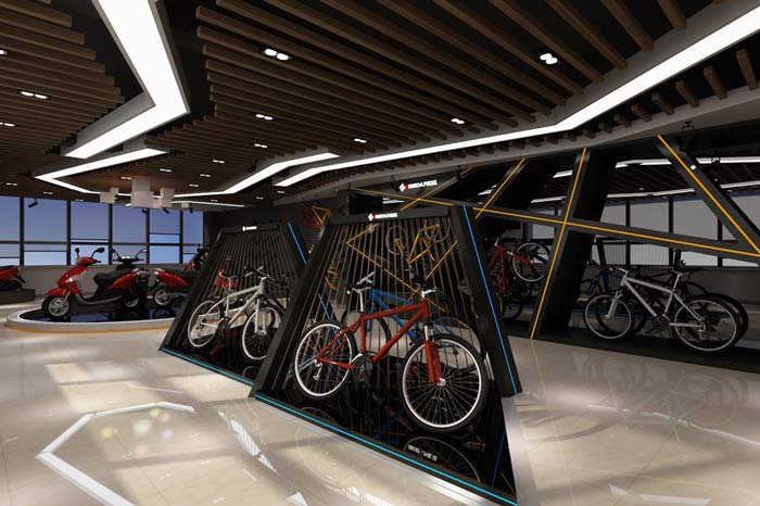 興世達自行車、電動車裝修設(shè)計案例