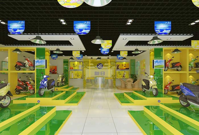 新日電動(dòng)車展廳裝修設(shè)計(jì)案例效果圖