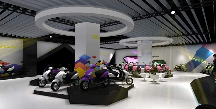 榮事達電動車展廳裝修設計案例效果圖