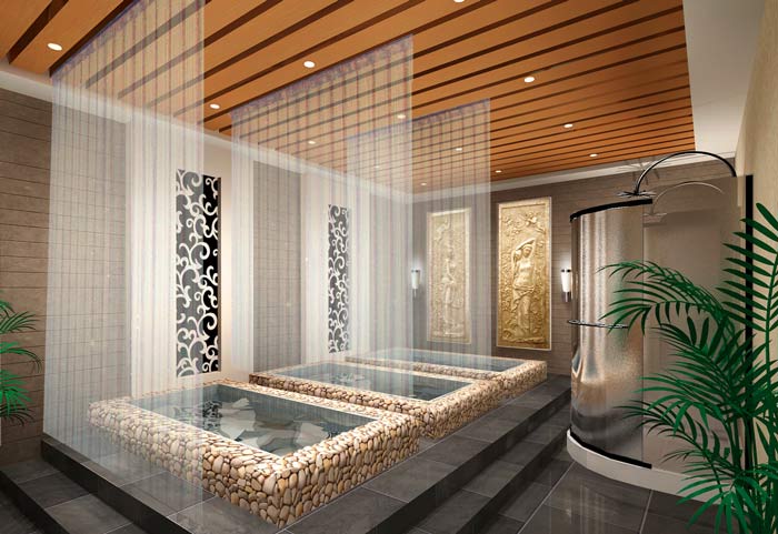 時尚養(yǎng)生館會所浴室裝修設(shè)計案例效果圖