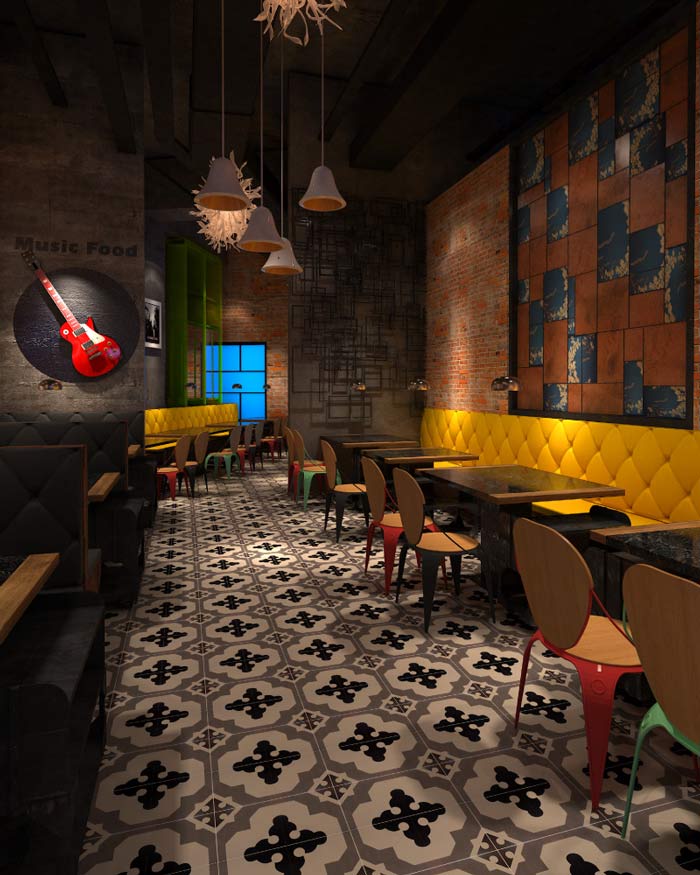 茉莉主題餐廳軟裝裝修設計案例效果圖