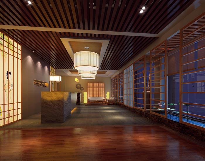 現(xiàn)代、古典混搭美容院前臺裝修設(shè)計案例效果圖