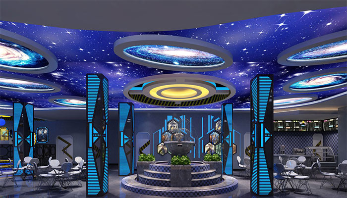 神秘星空網咖休閑區(qū)裝修設計效果圖