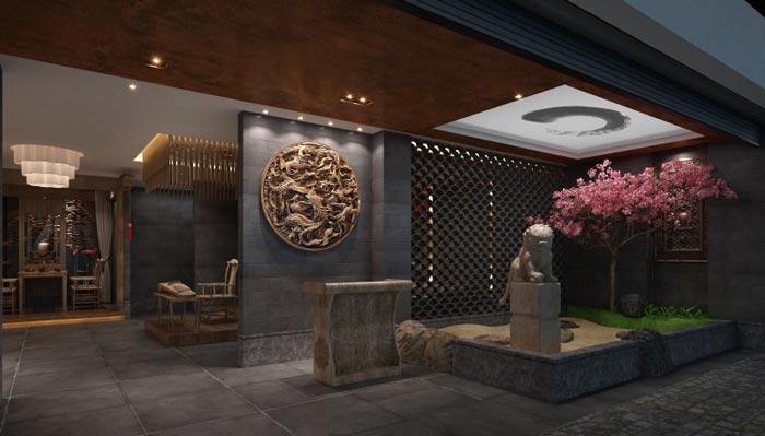 古樸茶樓茶室裝修設(shè)計案例