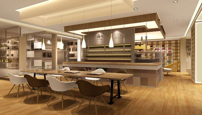 咖啡店面前臺裝修設(shè)計效果圖