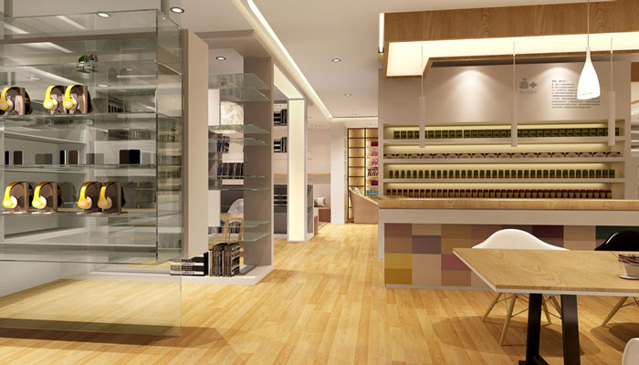 咖啡店面過道裝修設(shè)計效果圖