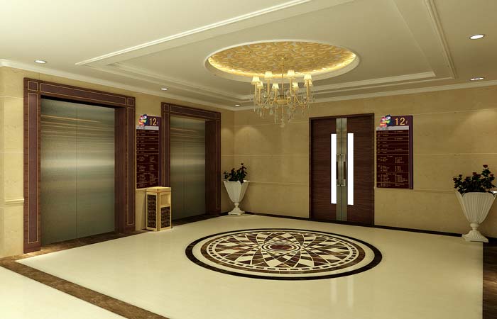 大慶市婦女兒童醫(yī)院電梯間裝修設計案例效果圖