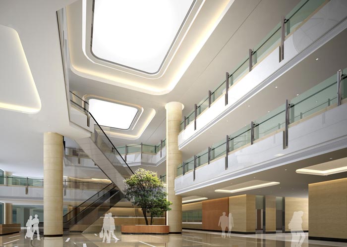 人民醫(yī)院室內大堂裝修設計案例效果圖