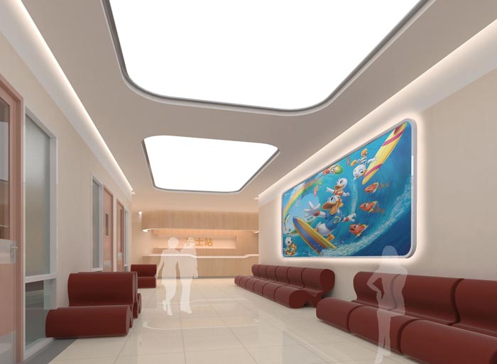 人民醫(yī)院室內護士站裝修設計案例效果圖