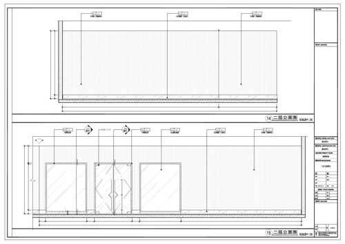 商場深化設(shè)計施工圖二層立面圖14-15