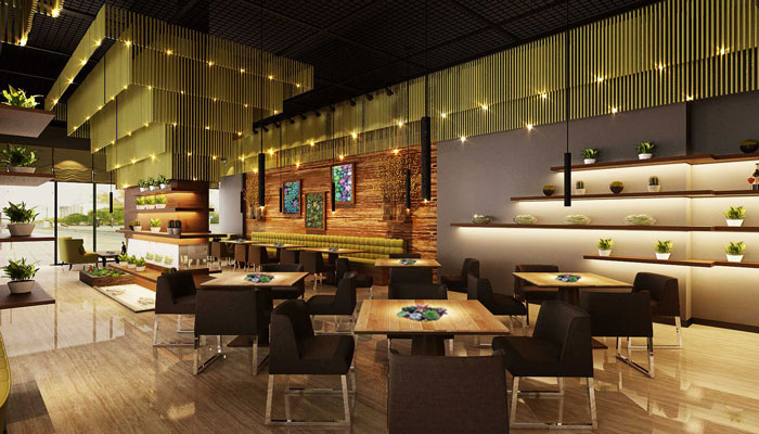 現(xiàn)代風格咖啡廳前臺區(qū)域裝修設計案例效果圖