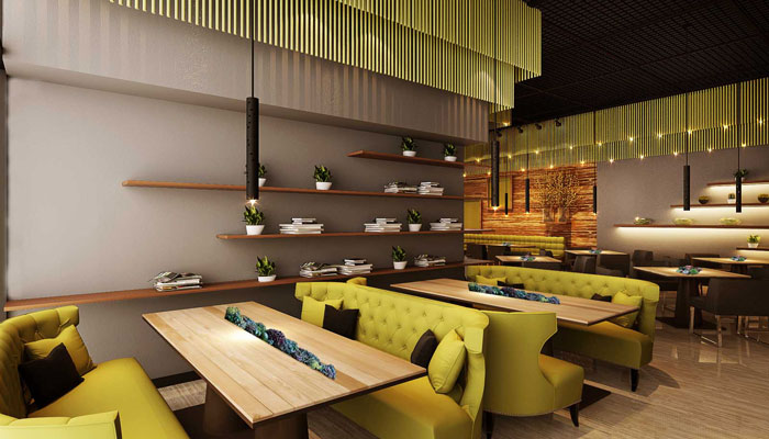 現(xiàn)代風格咖啡廳學習區(qū)域裝修設計案例效果圖