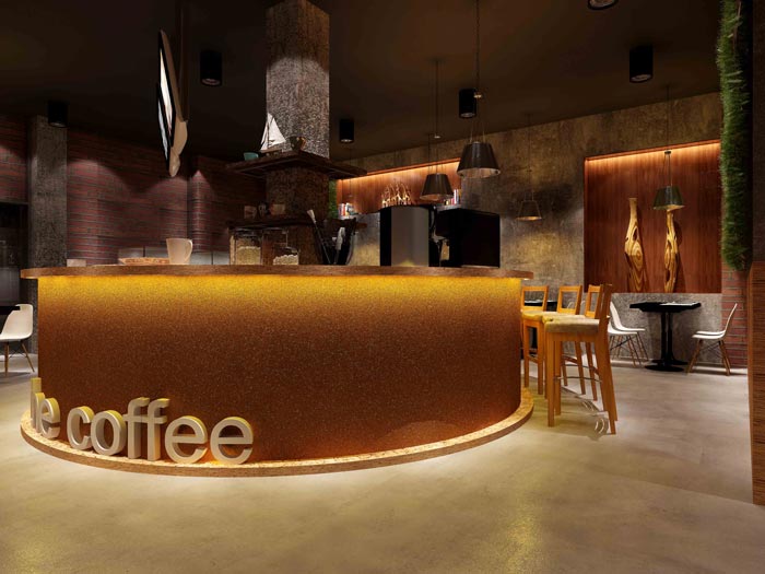 杭州創(chuàng)意工業(yè)風(fēng)咖啡廳前臺吧臺裝修設(shè)計(jì)案例效果圖
