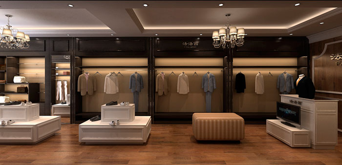 男裝專賣店擺放區(qū)域裝修設計案例效果圖