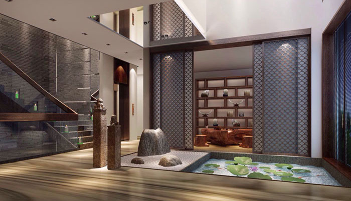 現(xiàn)代、中式混搭私人會(huì)所裝修設(shè)計(jì)案例