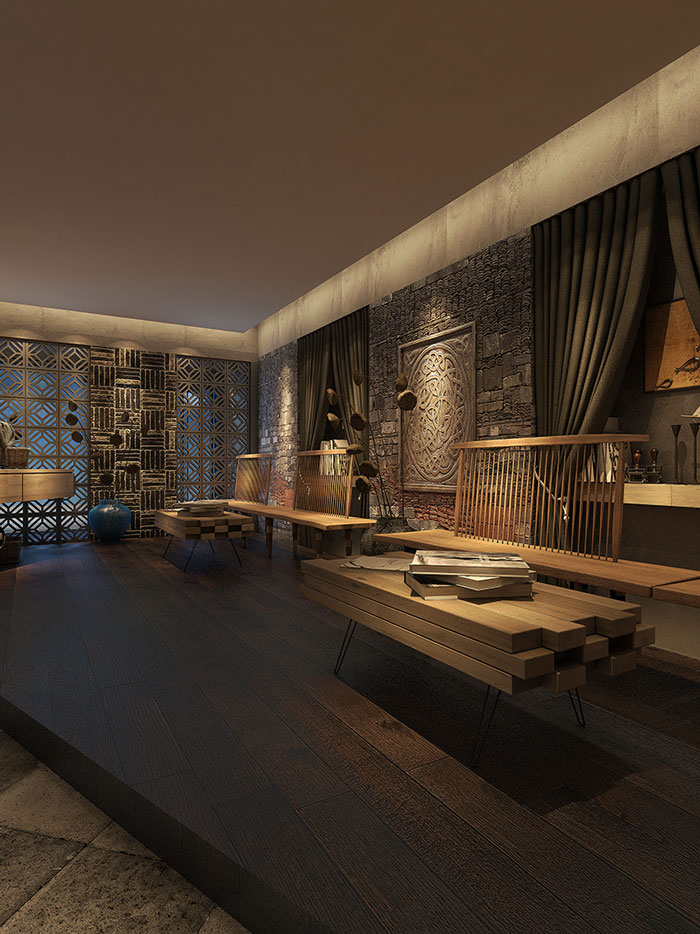 時而驚奇、時而陶醉的烤魚店裝修設(shè)計方案效果圖