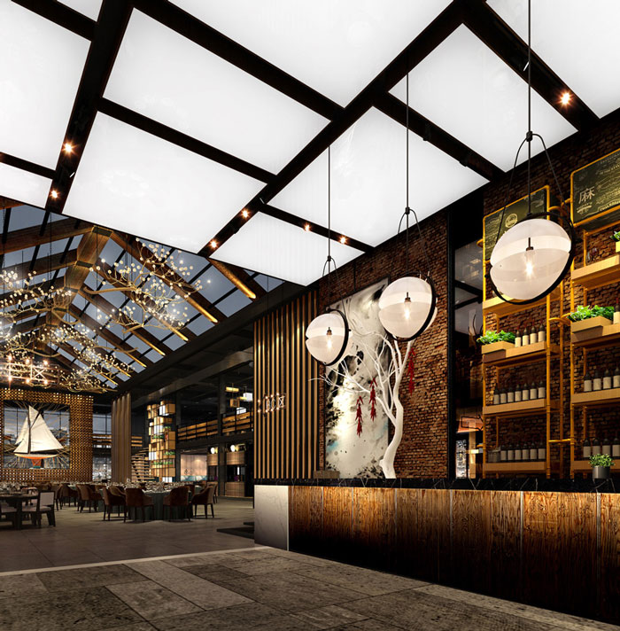 自然、素樸的餐廳大廳過道裝修設(shè)計(jì)方案效果圖