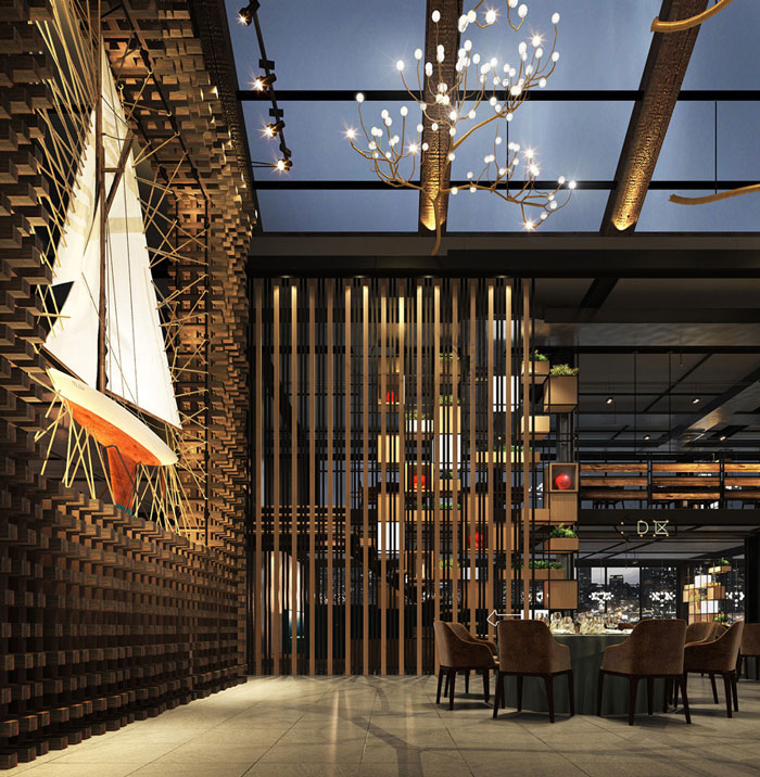 自然、素樸的餐廳背景墻裝修設(shè)計(jì)方案效果圖