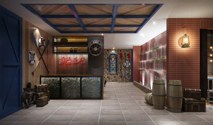 異域風(fēng)格的餐廳前臺裝修設(shè)計(jì)方案效果圖