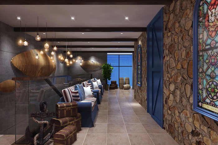 異域風(fēng)格的餐廳前臺過道裝修設(shè)計(jì)方案效果圖