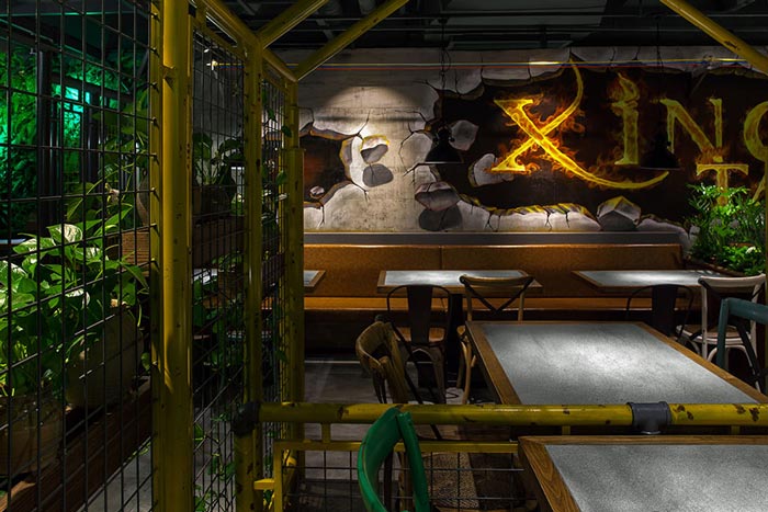 230平方懷舊復(fù)古風(fēng)餐廳前臺設(shè)計案例效果圖