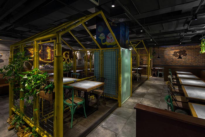 230平方懷舊復(fù)古風(fēng)餐廳包廂區(qū)域設(shè)計案例效果圖