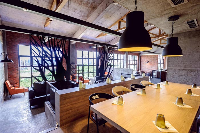 340平方工業(yè)風與LOFT風格相結(jié)合的餐廳休息區(qū)域設(shè)計效果圖