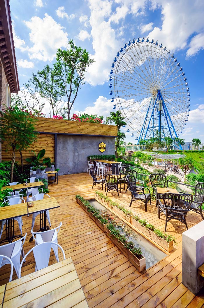 340平方工業(yè)風與LOFT風格相結(jié)合的餐廳外部設(shè)計效果圖