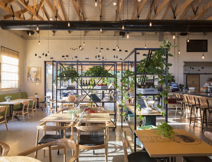 文獻主題餐廳綠植區(qū)域裝修設(shè)計效果圖