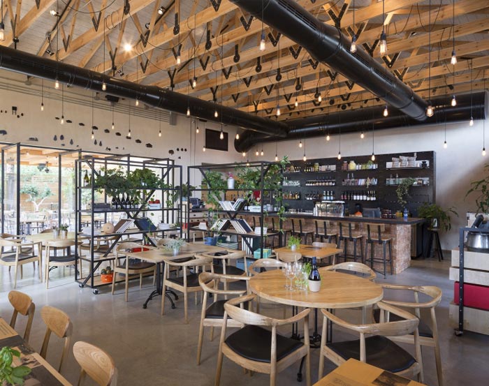 文獻主題餐廳吧臺裝修設(shè)計效果圖