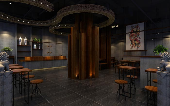 返璞歸真、回歸自然的健康飲食餐廳大廳設(shè)計案例效果圖