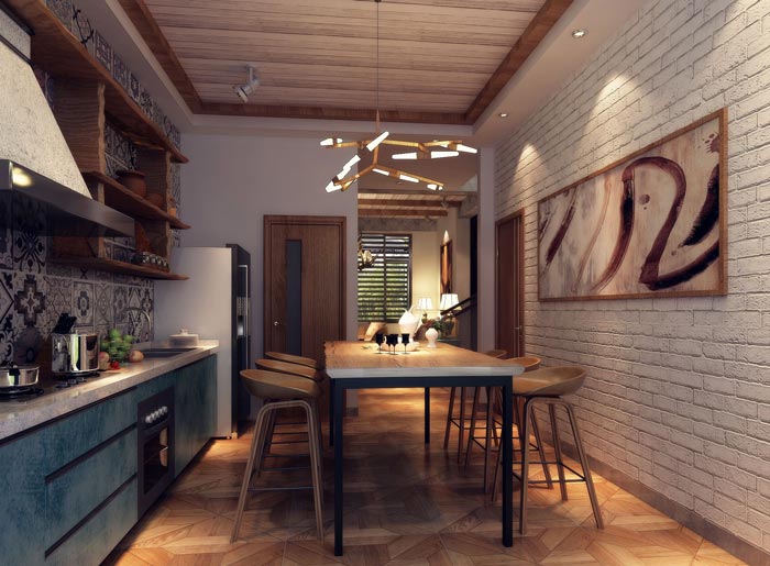 享樂主題酒店獨棟別墅餐廳裝修設(shè)計案例效果圖