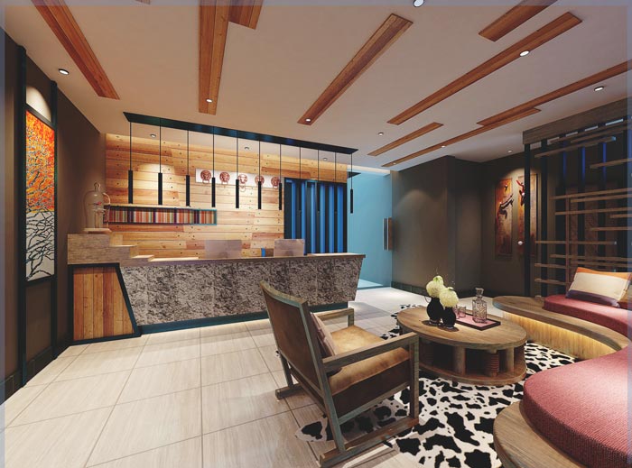 主題概念酒店前臺裝修設(shè)計案例效果圖