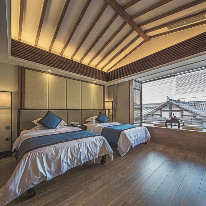 禪文化精品酒店二樓雙人客房裝修設(shè)計(jì)案例效果圖