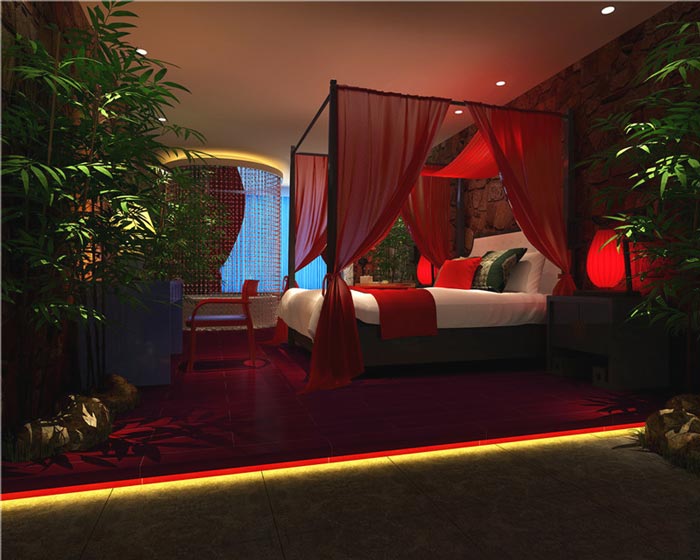 愛(ài)情酒店沁竹密語(yǔ)客房裝修設(shè)計(jì)案例效果圖