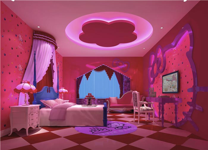 愛(ài)情酒店hello kitty客房裝修設(shè)計(jì)案例效果圖