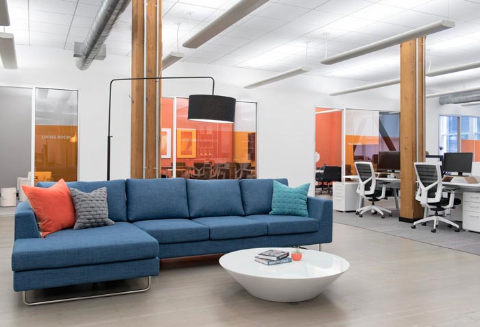 廣告公司辦公室進門區(qū)域裝修設(shè)計案例效果圖