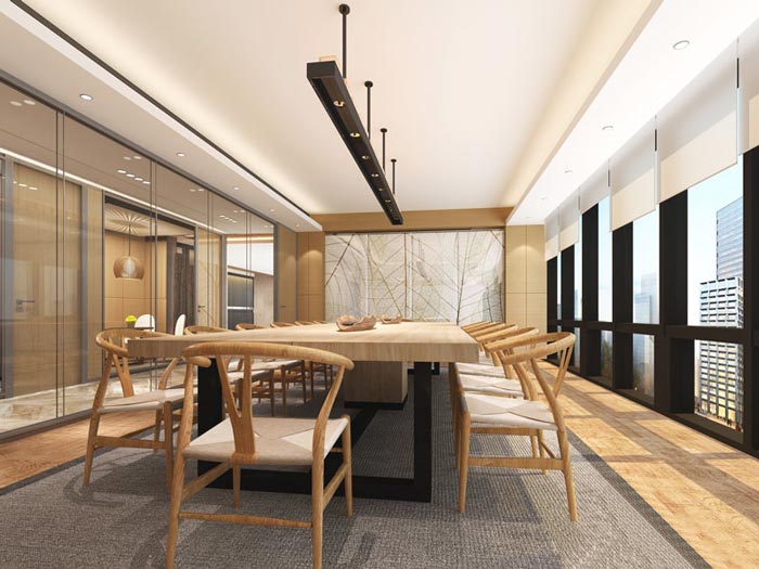 進出口貿(mào)易辦公室會議室裝修設(shè)計案例效果圖