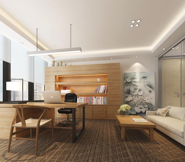 進出口貿(mào)易公司總經(jīng)理辦公室裝修設(shè)計案例效果圖