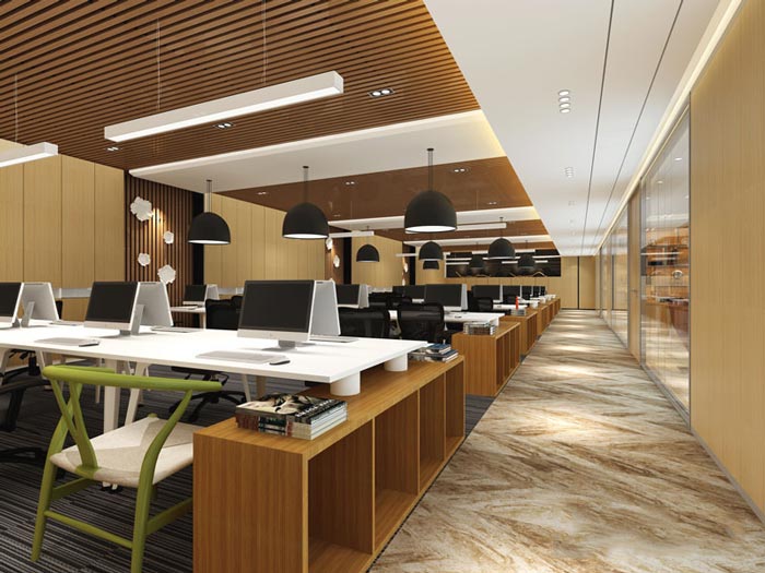 進出口貿(mào)易辦公室辦公區(qū)域裝修設(shè)計案例效果圖