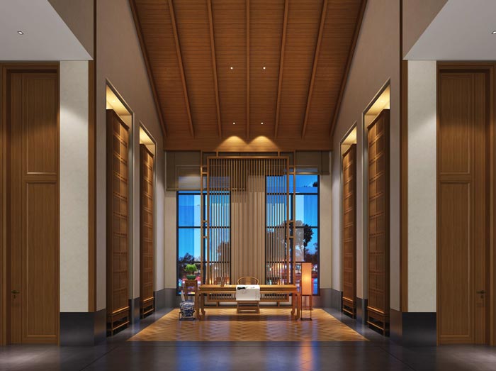 度假酒店國畫區(qū)裝修設計案例效果圖