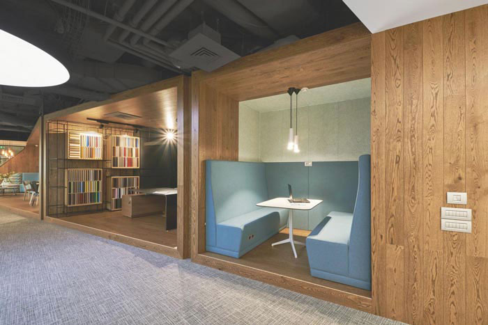 科技公司辦公室交流區(qū)域裝修設計案例效果圖