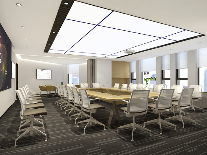 互聯(lián)網(wǎng)媒體辦公室會議室裝修設(shè)計(jì)案例效果圖