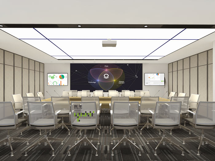 互聯(lián)網(wǎng)媒體辦公室大會議室裝修設(shè)計(jì)案例效果圖